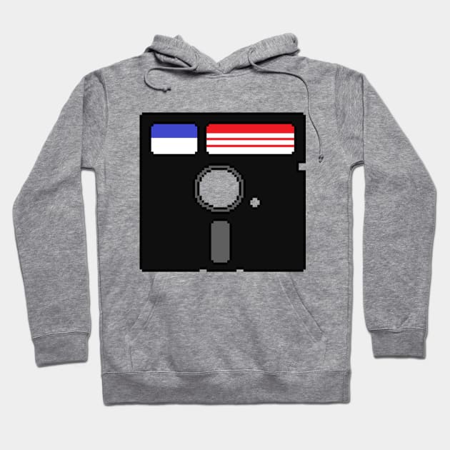 Retro Pixel 5¼ Floppy Disk Hoodie by gigapixels